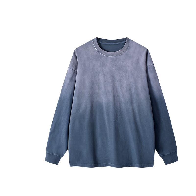 Заказать темно-синий лонгслив с градиентом - оптом, размер 2XL - Темно-синий