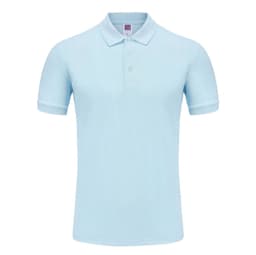 Купить голубое хлопковое поло от производителя, размер XL - Голубой