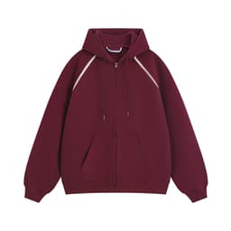 Заказать красное худи с молнией оптом по топ цене, размер M - Красный