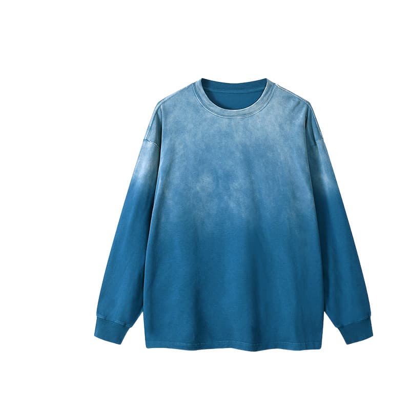 Заказать синий лонгслив с градиентом - оптом, размер 2XL - Синий