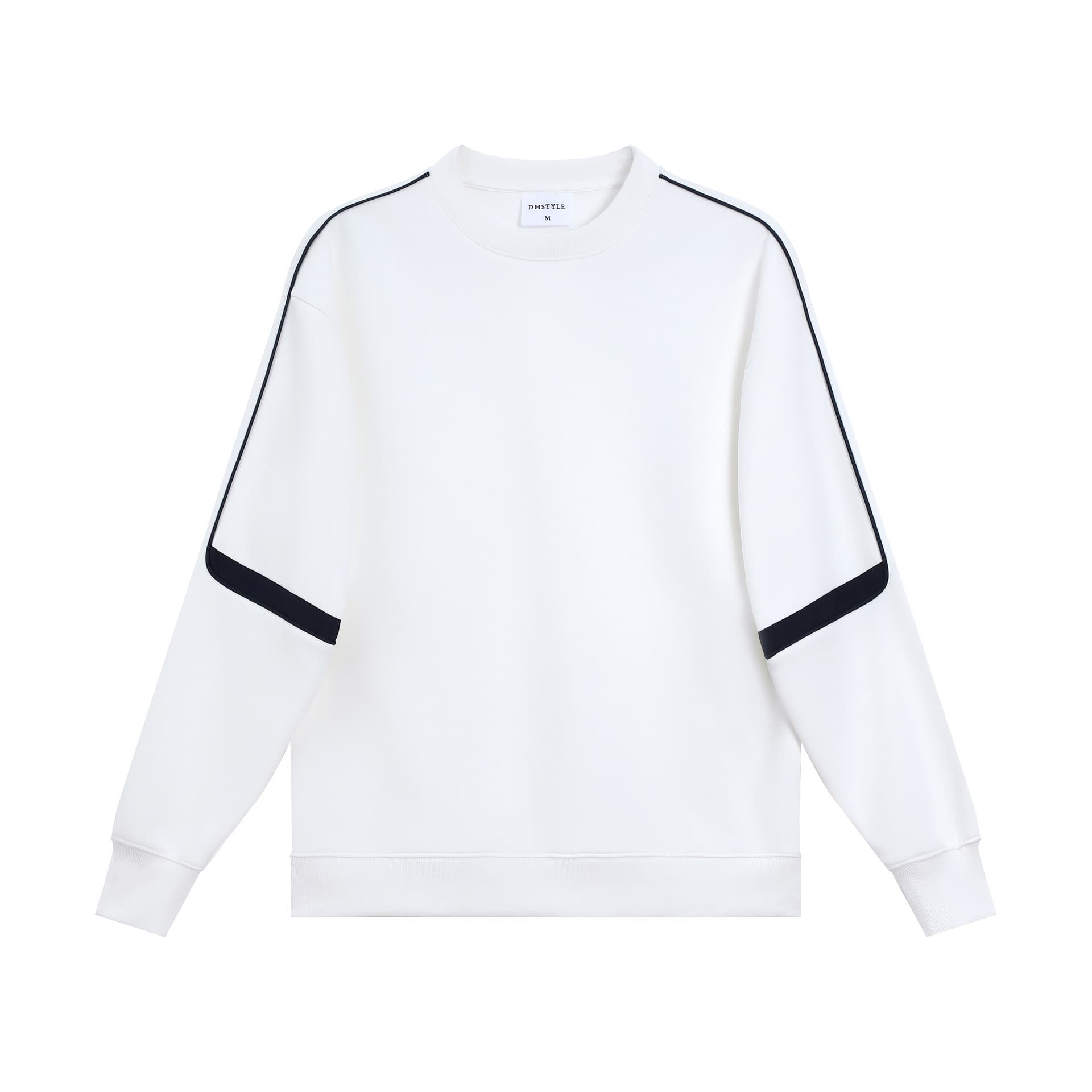 Купить свитшот с полосками - оптом с доставкой, цвет белый - Белый