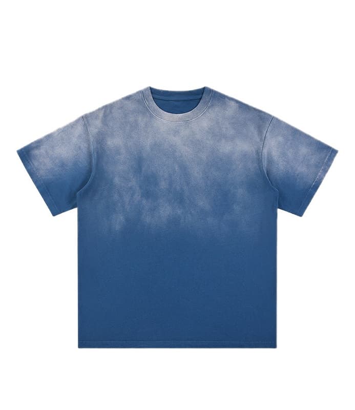 Футболка варенка с градиентом заказать оптом, темно-синяя, размер M - Темно-синий