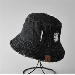Заказать оптом рванную панаму - черную и с отличной скидкой - Черный