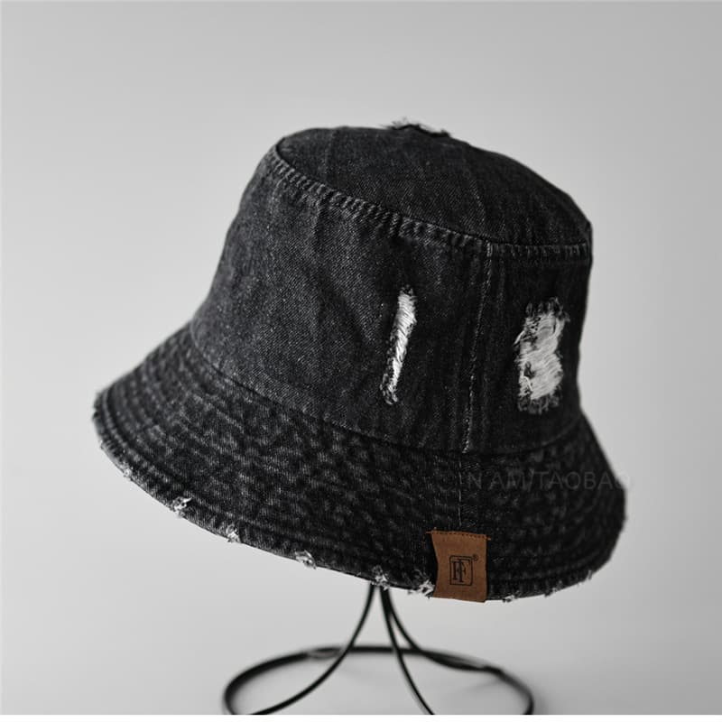 Заказать оптом рванную панаму - черную и с отличной скидкой - Черный