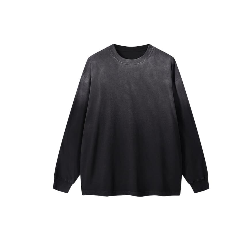 Заказать черный лонгслив с градиентом - оптом, размер L - Черный