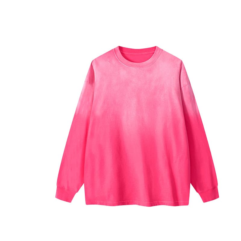 Заказать розовый лонгслив с градиентом - оптом, размер L - Розовый